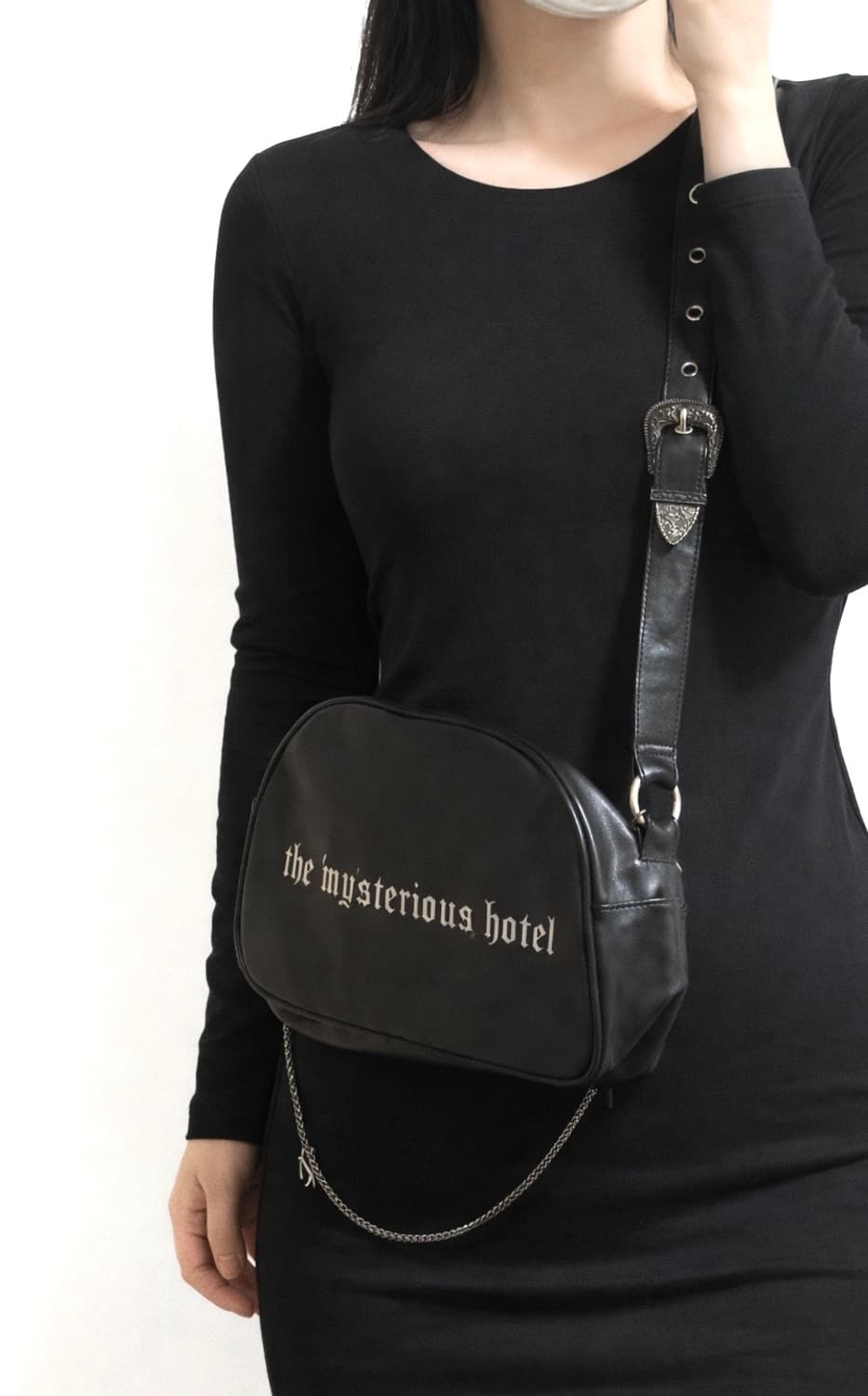 미스테리어스 호텔 펑크 하이틴 블랙 숄더백 크로스백 상품이미지1
