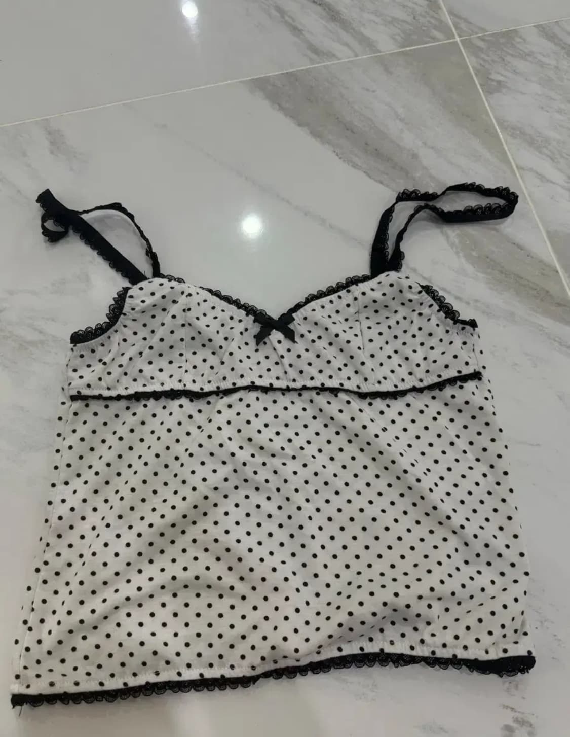 ediked 에디키드 도트 레이스 나시 s사이즈 상품이미지1