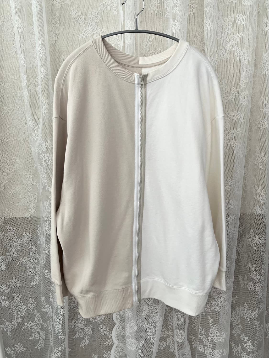 L) 나이키 스우시 반반 맨투맨 집업 NSW 플리스 크루탑 상품이미지3