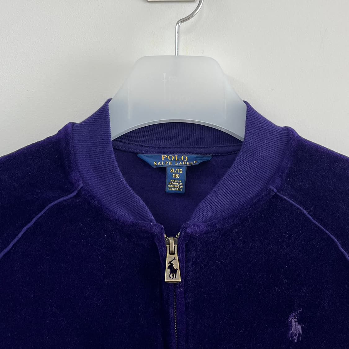 폴로 랄프로렌 벨루어 퍼플 벨벳 집업 자켓 상품이미지5