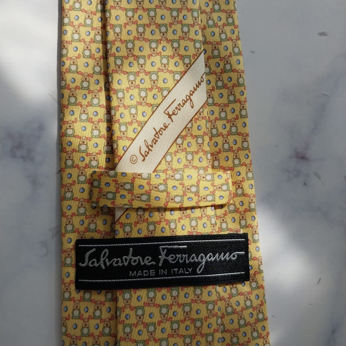 살바토레 페라가모 애니멀 모티브 넥타이 8.8cm A+등급 K2305 상품이미지8