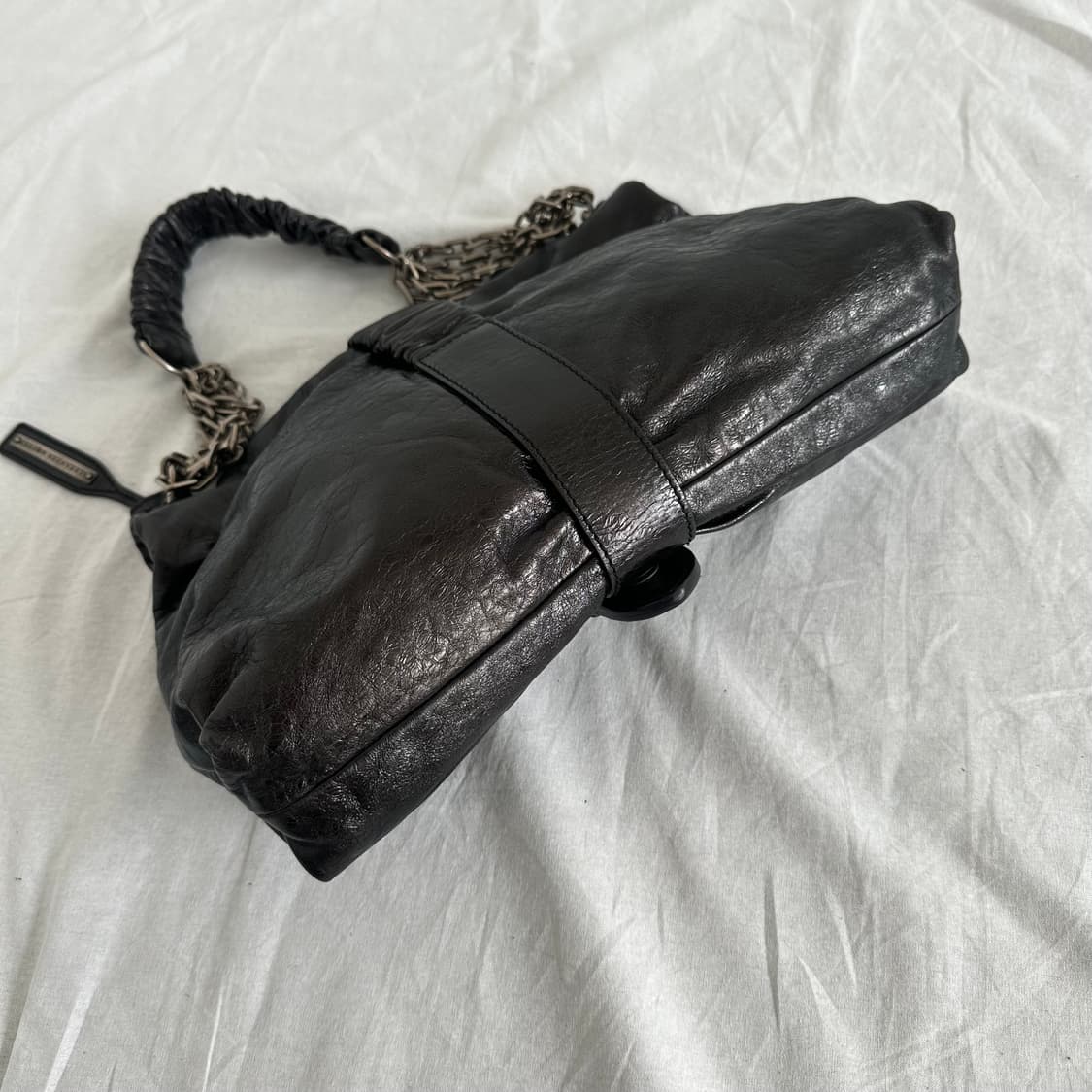 알렉산더 맥퀸 레이어드 체인 블랙 레더 숄더백 상품이미지5