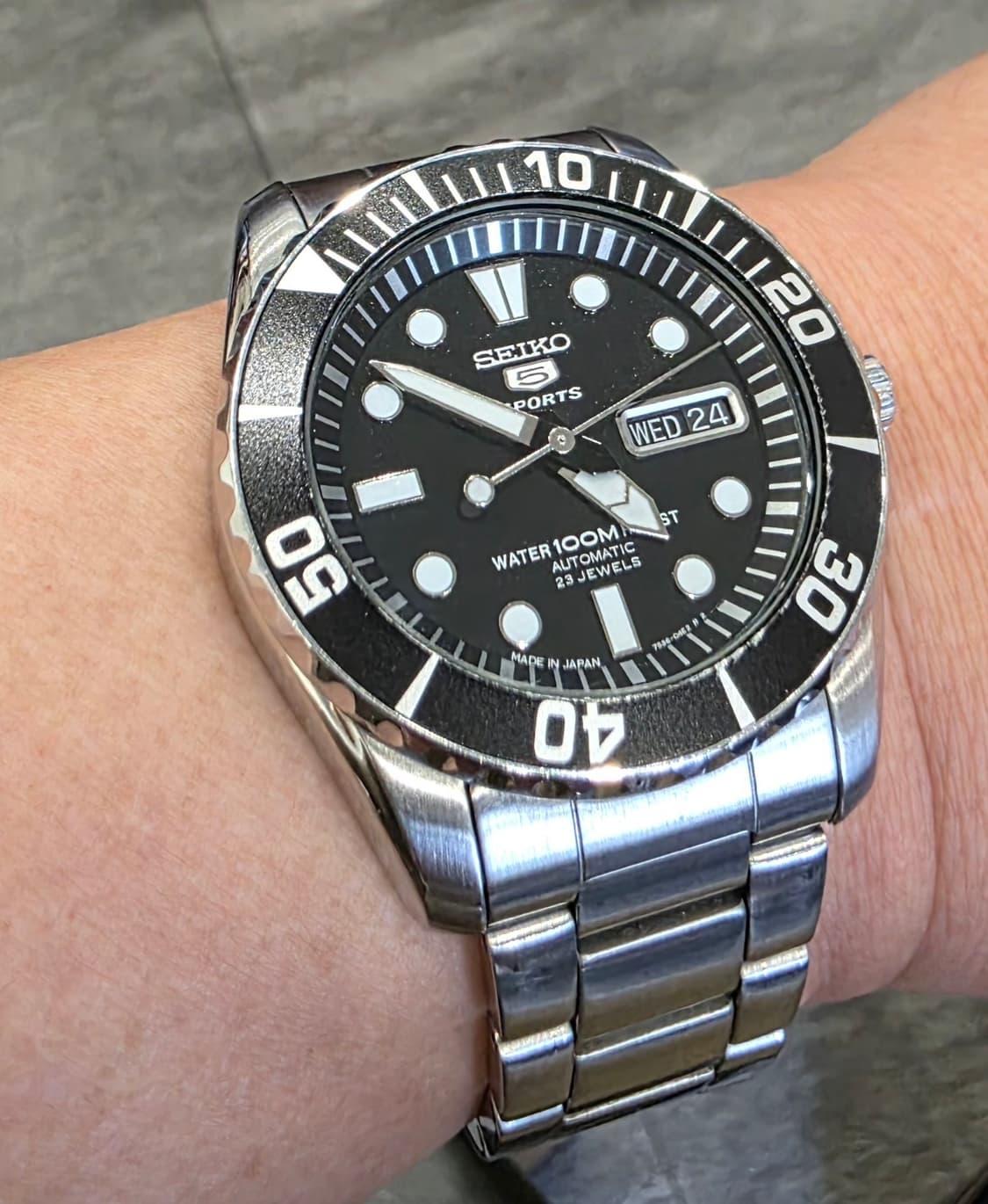 세이코 (SEIKO) 베이비스모 C다이버 블랙 오토메틱 스켈레톤 백 시계 상품이미지7