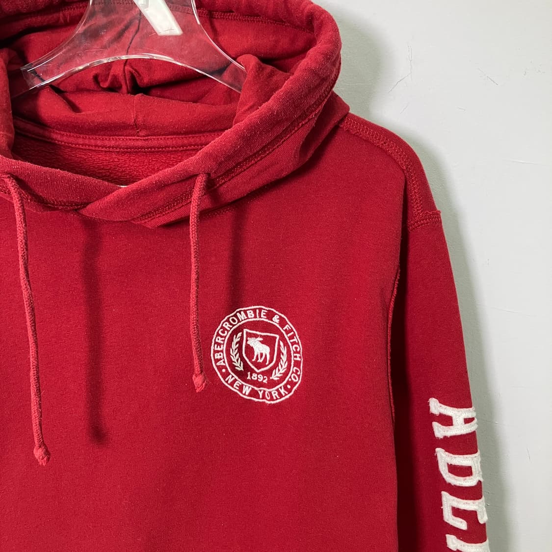 아베크롬비 레드 암패치 후드 상품이미지3