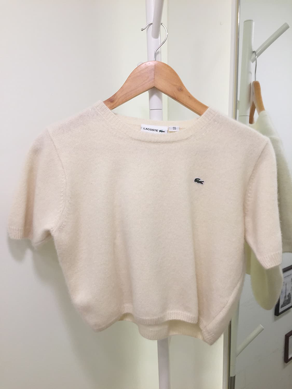 여성 라코스테 크롭 반팔니트 95 상품이미지2