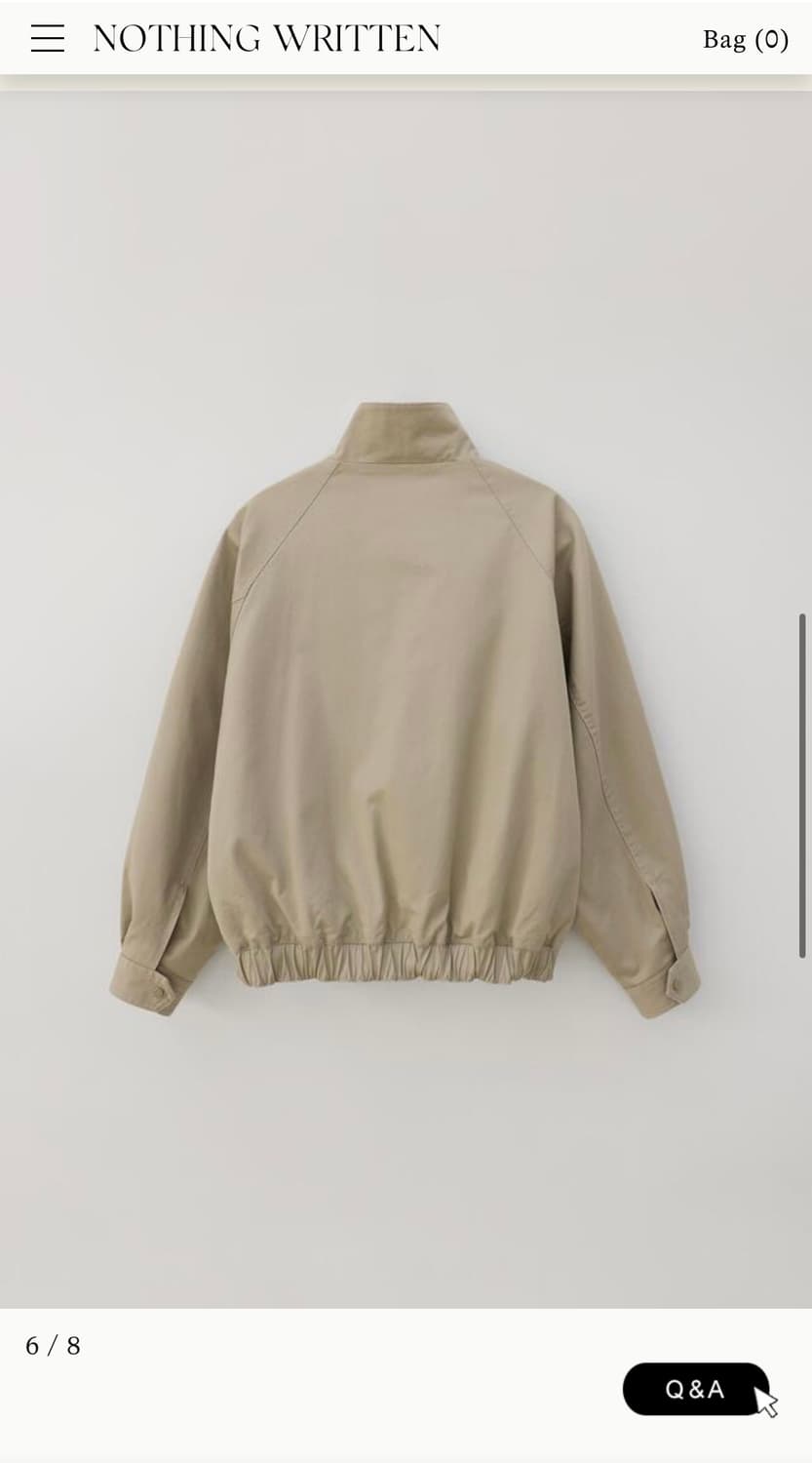 낫띵리튼 코튼 블루종 봄버 자켓 상품이미지4