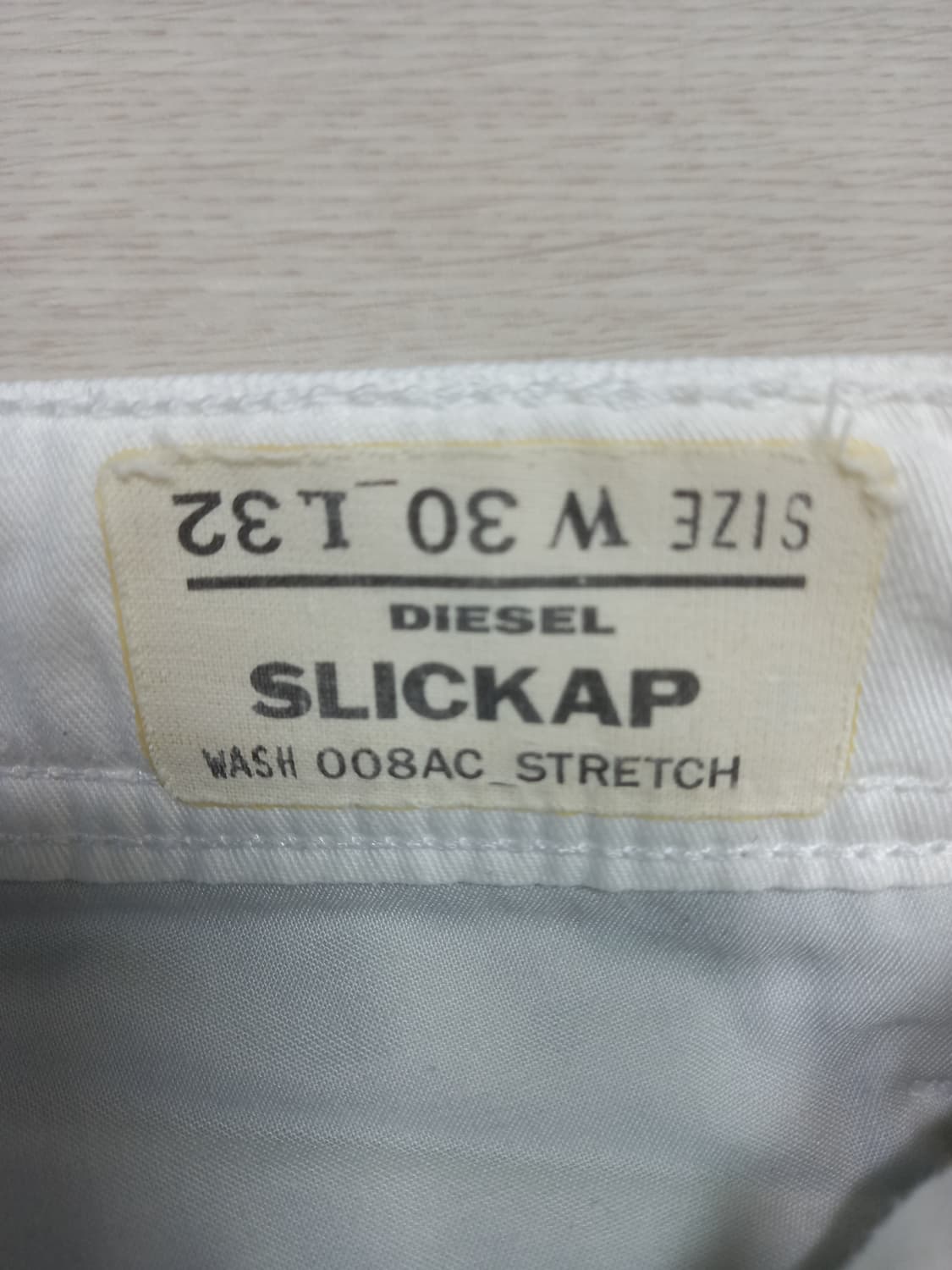 30 DIESEL SLICKAP 약골반 스판 일자진 화이트 30-255 상품이미지7