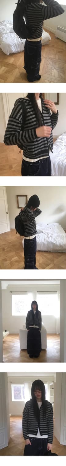 스트라이트 포켓 투웨이 니트 집업 상품이미지1