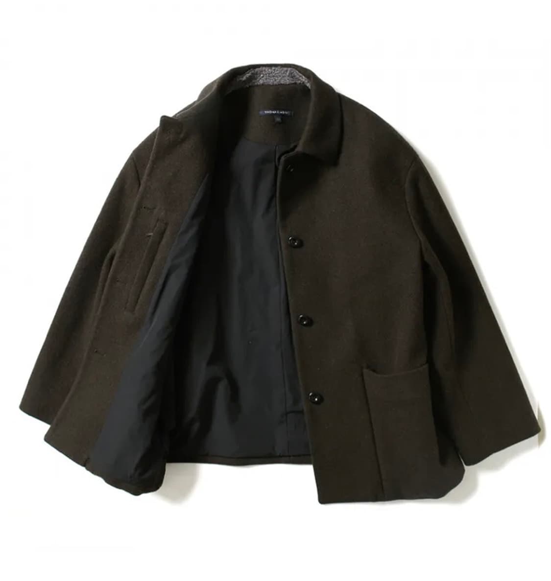 토마스모어 오픈 카라 자켓코트 (카키 브라운) 판매 상품이미지2