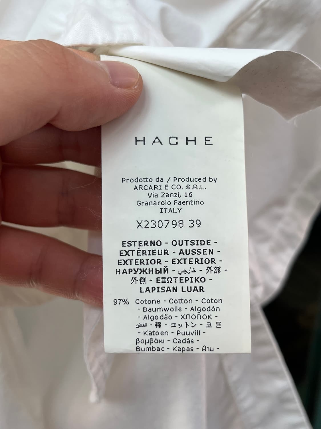 Hache 코튼 롱셔츠 원피스 탑 38 상품이미지5