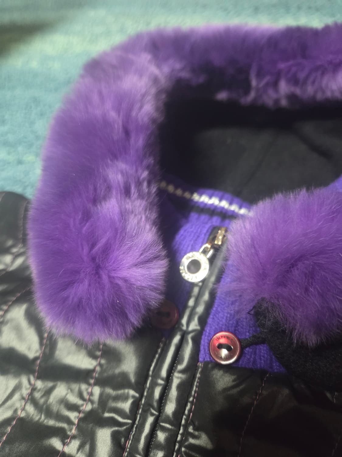 임페리얼 퍼 민소매자켓y2k 퍼플가이 보라돌이 간지95size 상품이미지2