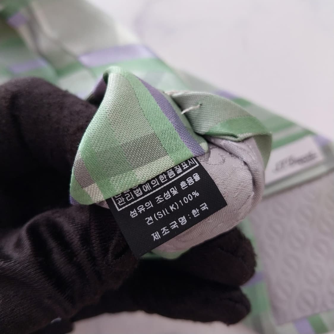 에스.티. 듀퐁 실크 그린 체크 넥타이 8.4cm B등급 K2356
 상품이미지7