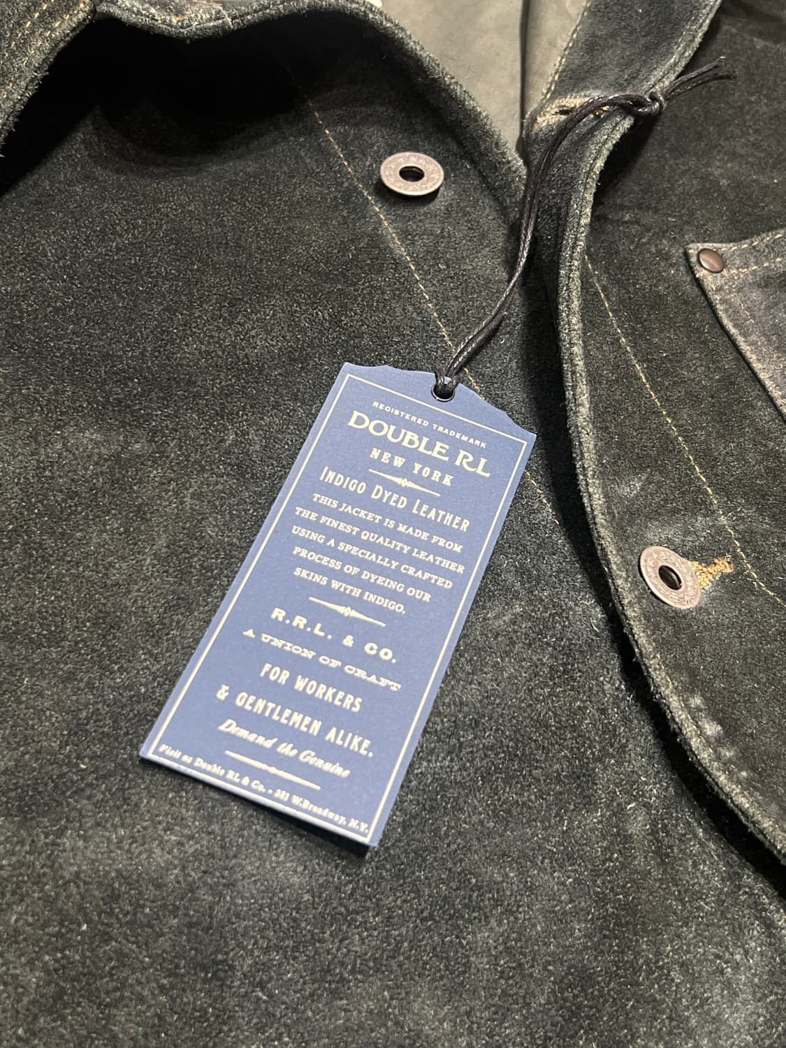 더블알엘 인디고 러프아웃 스웨이드 가죽 재킷 상품이미지5