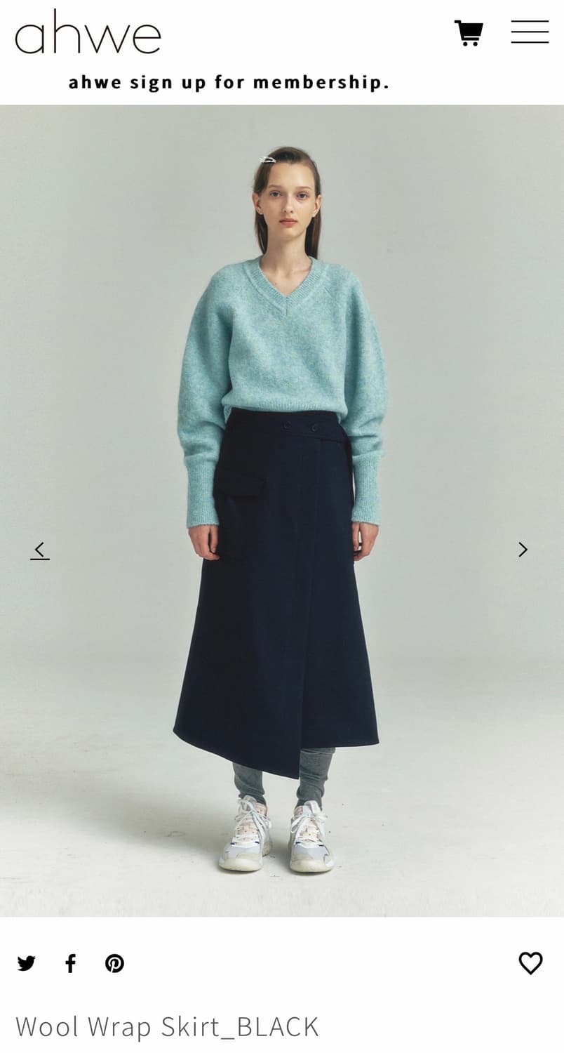 Ahwe 아위 wool wrap 스커트 상품이미지7