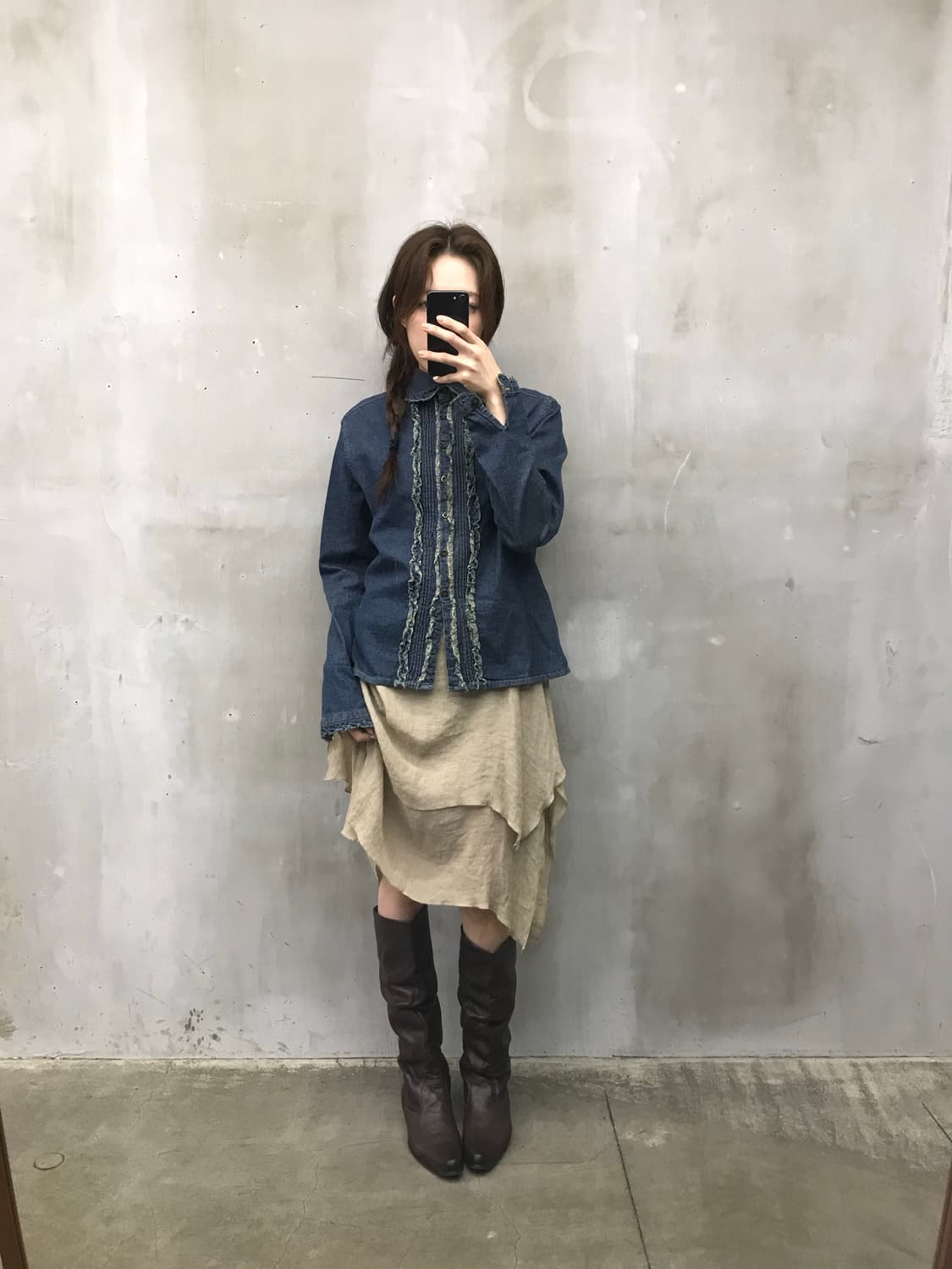 Cosby frill denim shirt 상품이미지5