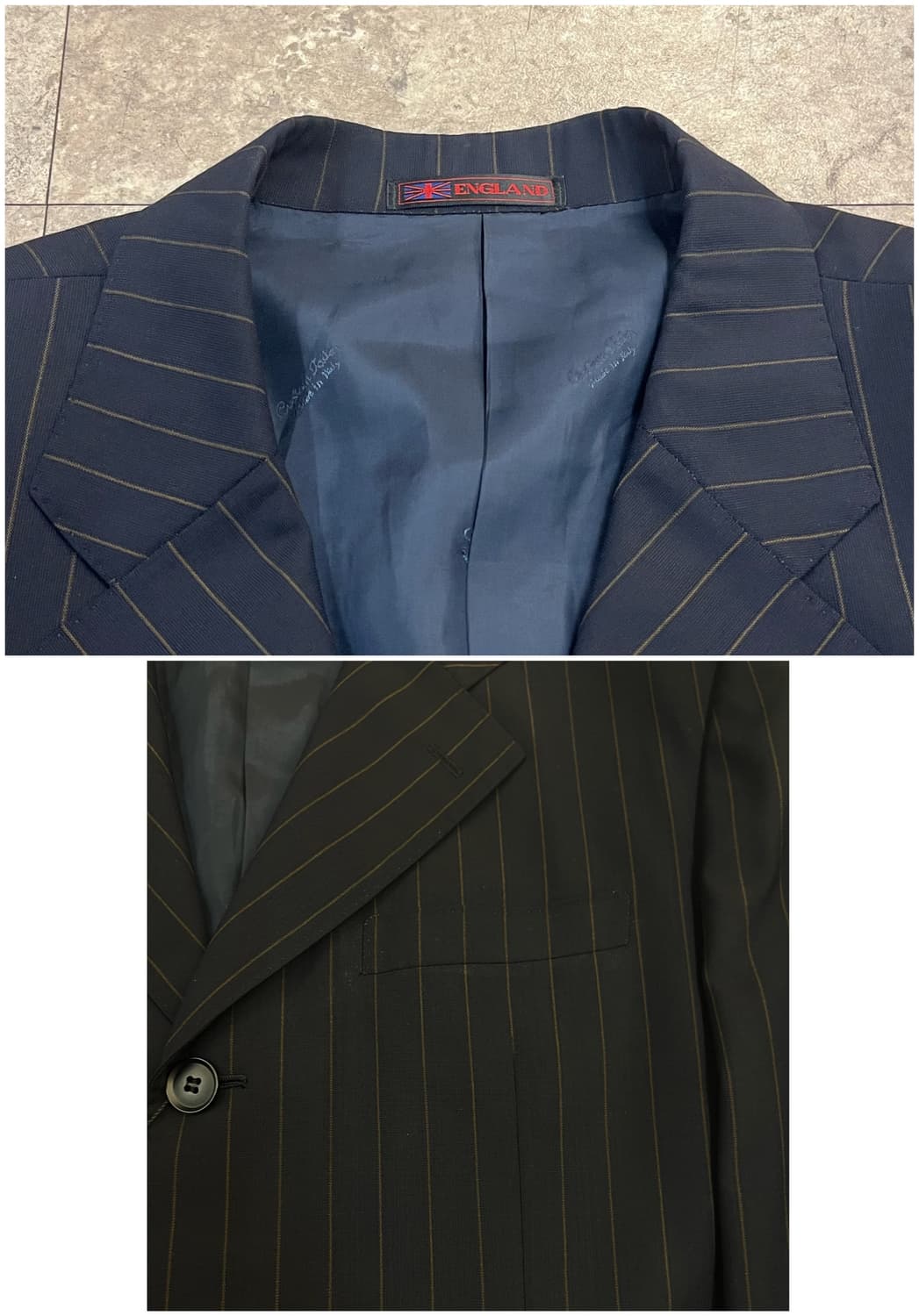 잉글랜드 에르메네질도 제냐 원단 스트라이프 자켓 네이비 #csz3732 상품이미지4