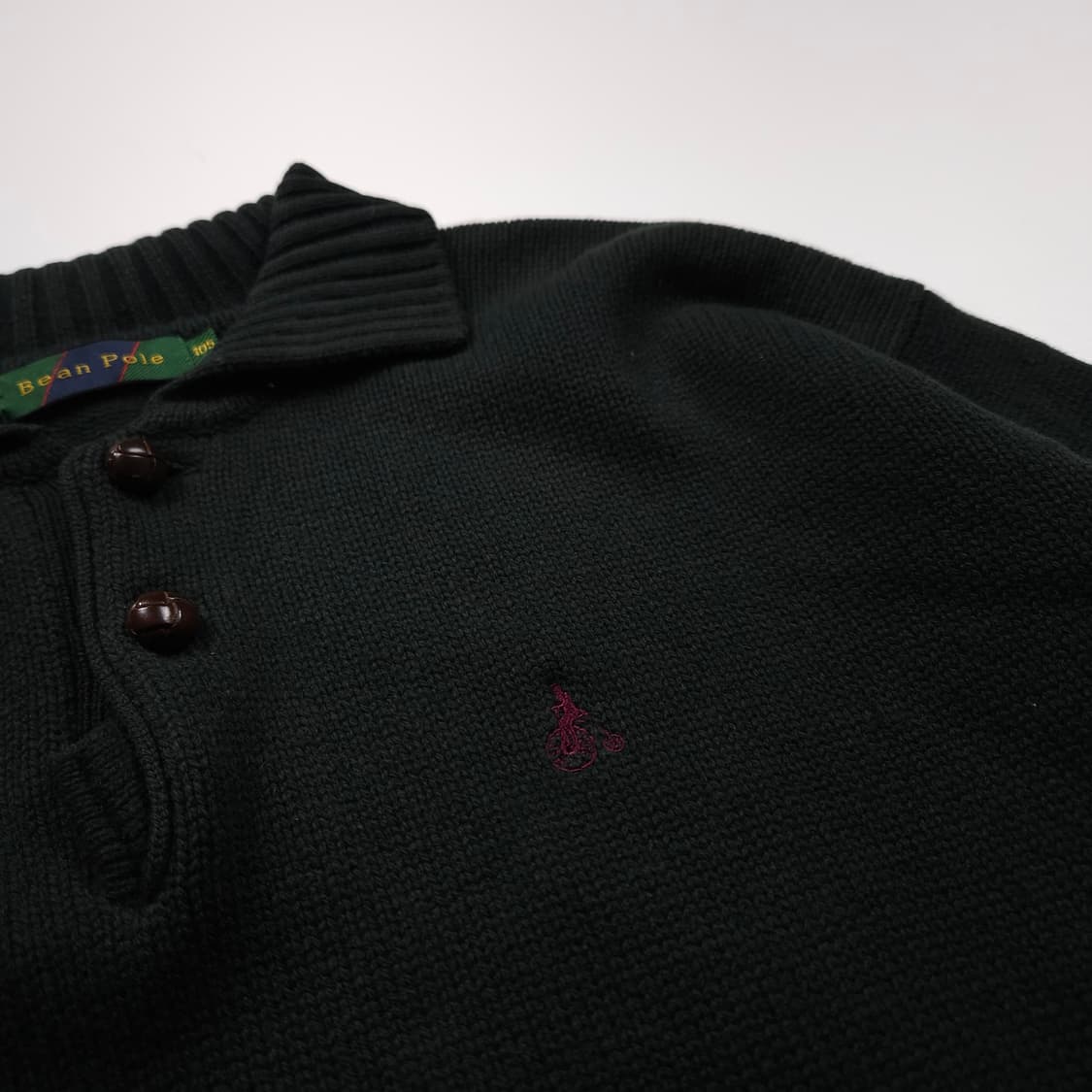 빈폴 쿼터 버튼 미니멀 카라넥 스웨터 카키 (XL) 상품이미지3