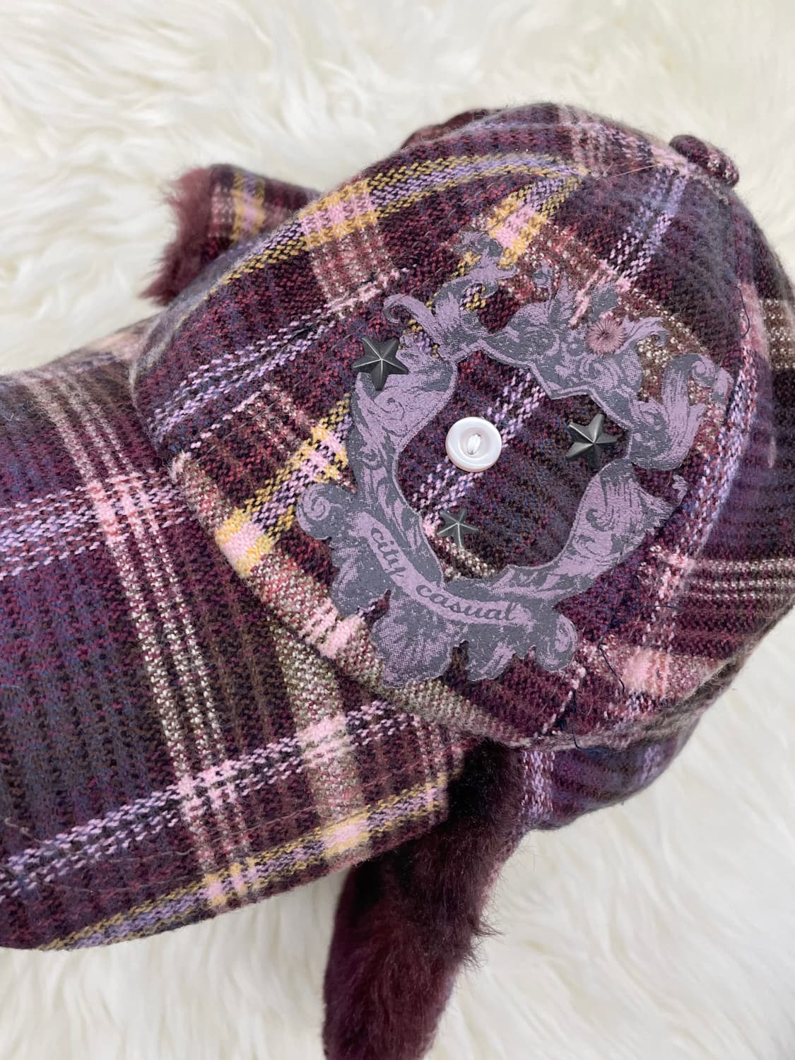 보이런던 체크 패치 트루퍼햇 *레어 상품이미지8