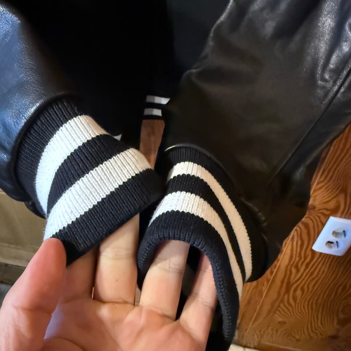 버버리 하우스체크 가죽 바시티 자켓  상품이미지6