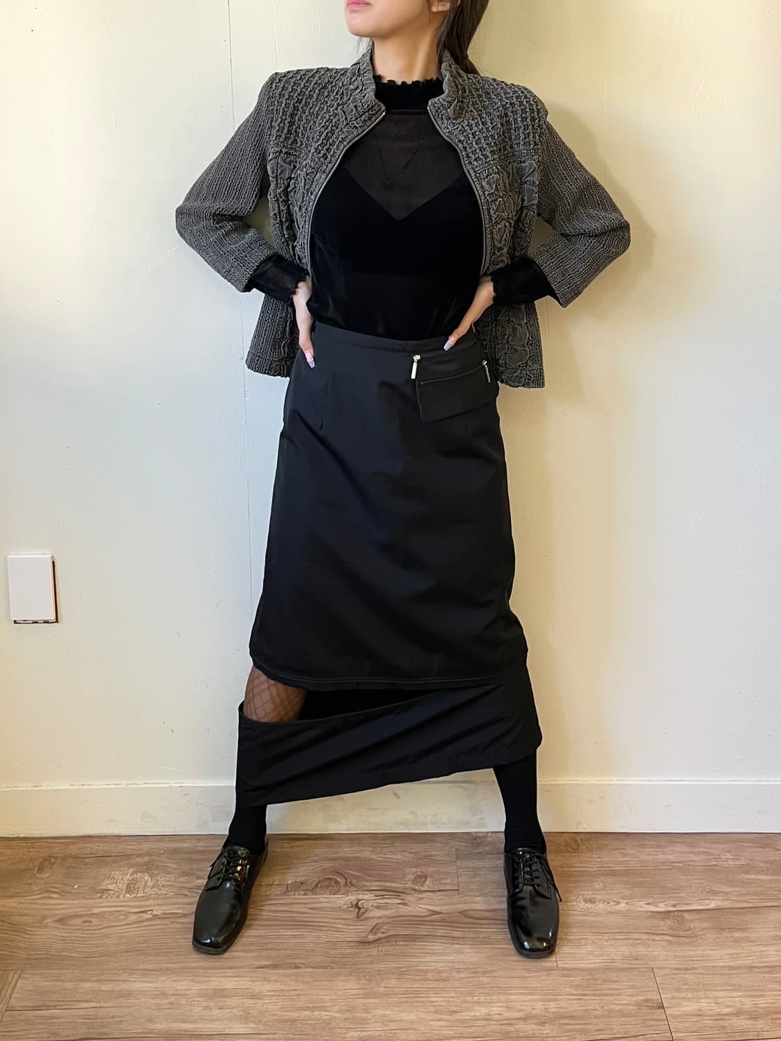 CORDIER 포켓 나일론 스커트 상품이미지5