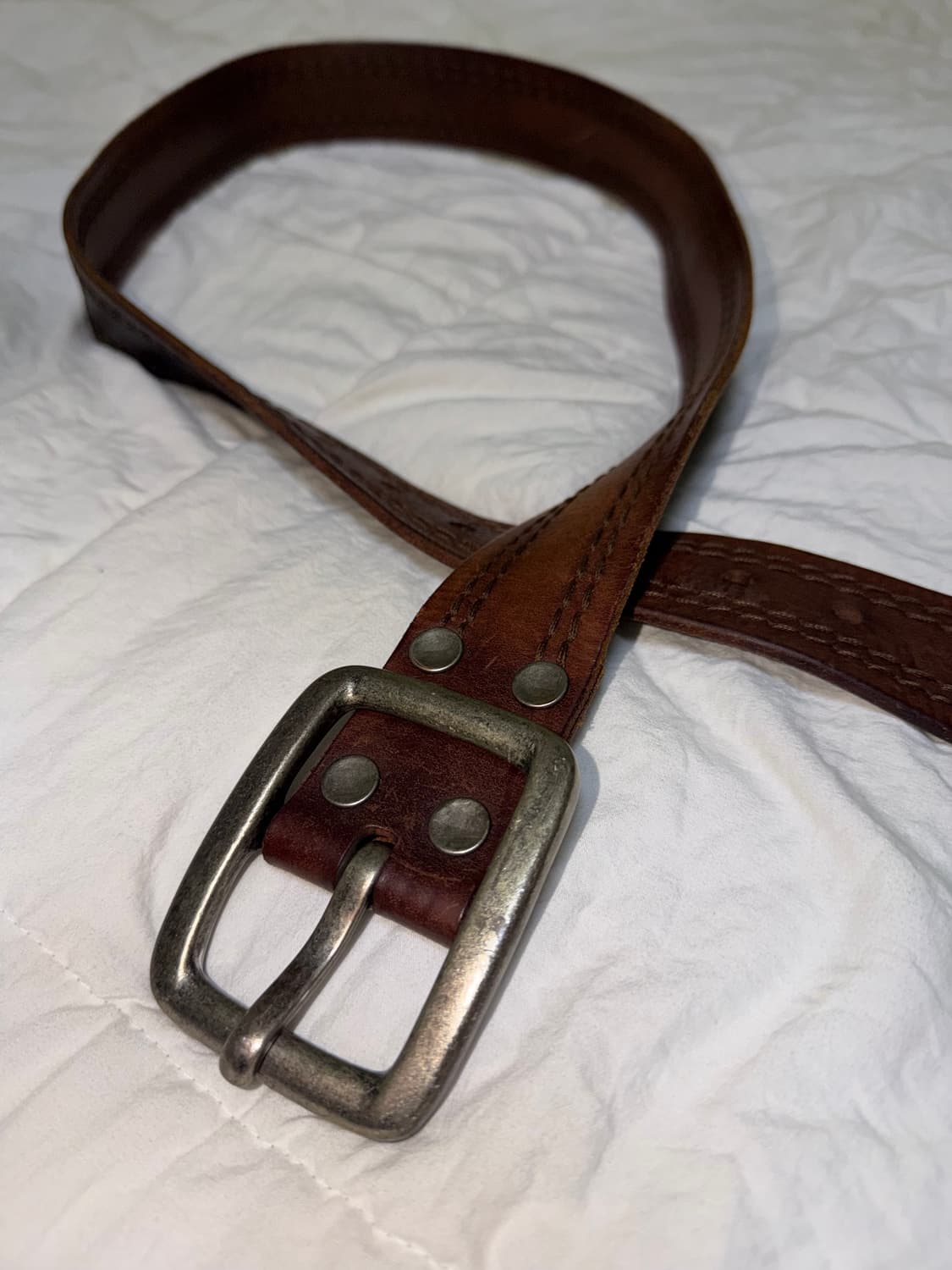Vintage Distressed Leather Belt 상품이미지2