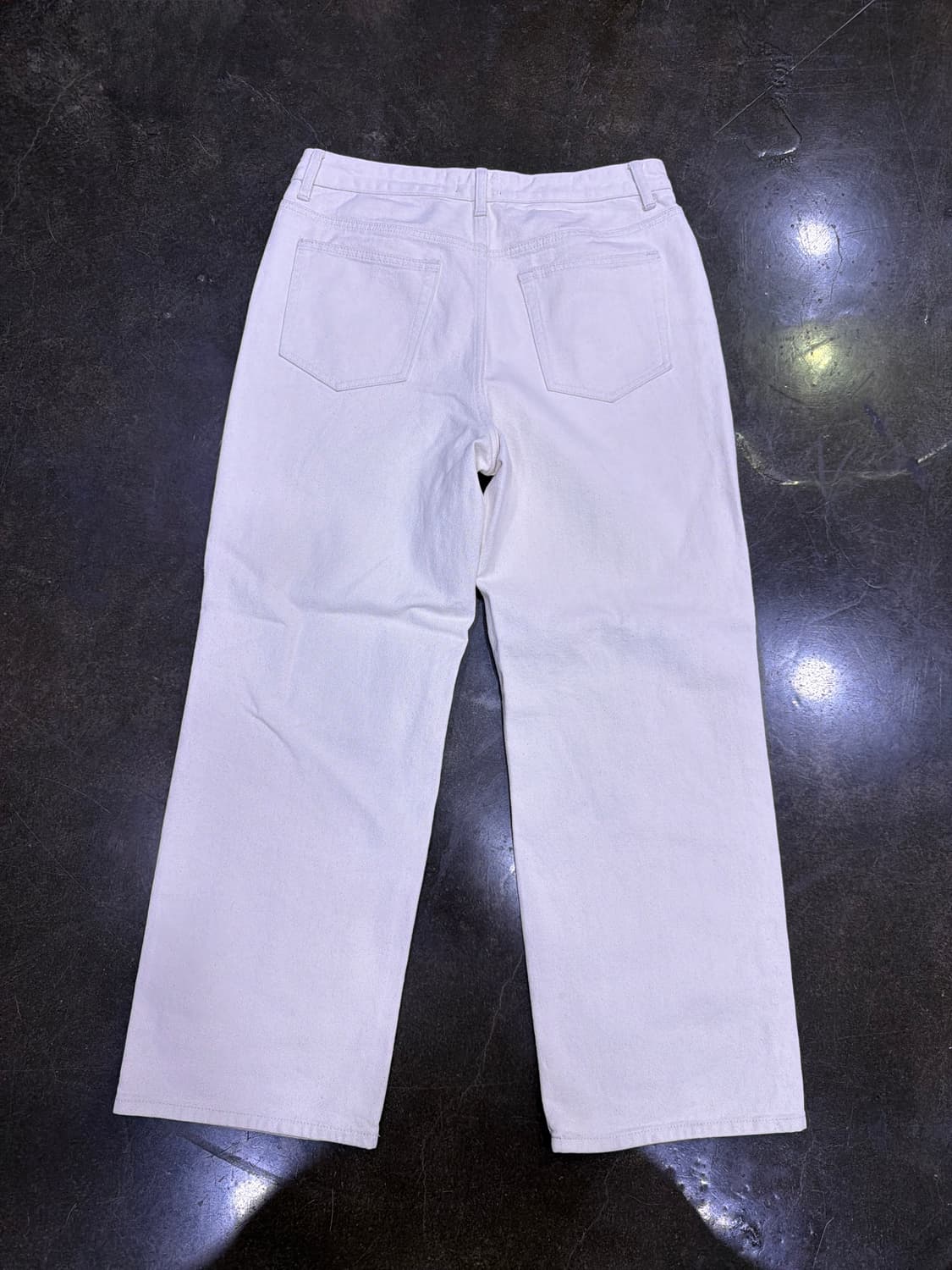 무신사스탠다드 와이드 데님 팬츠 크림 32 상품이미지4