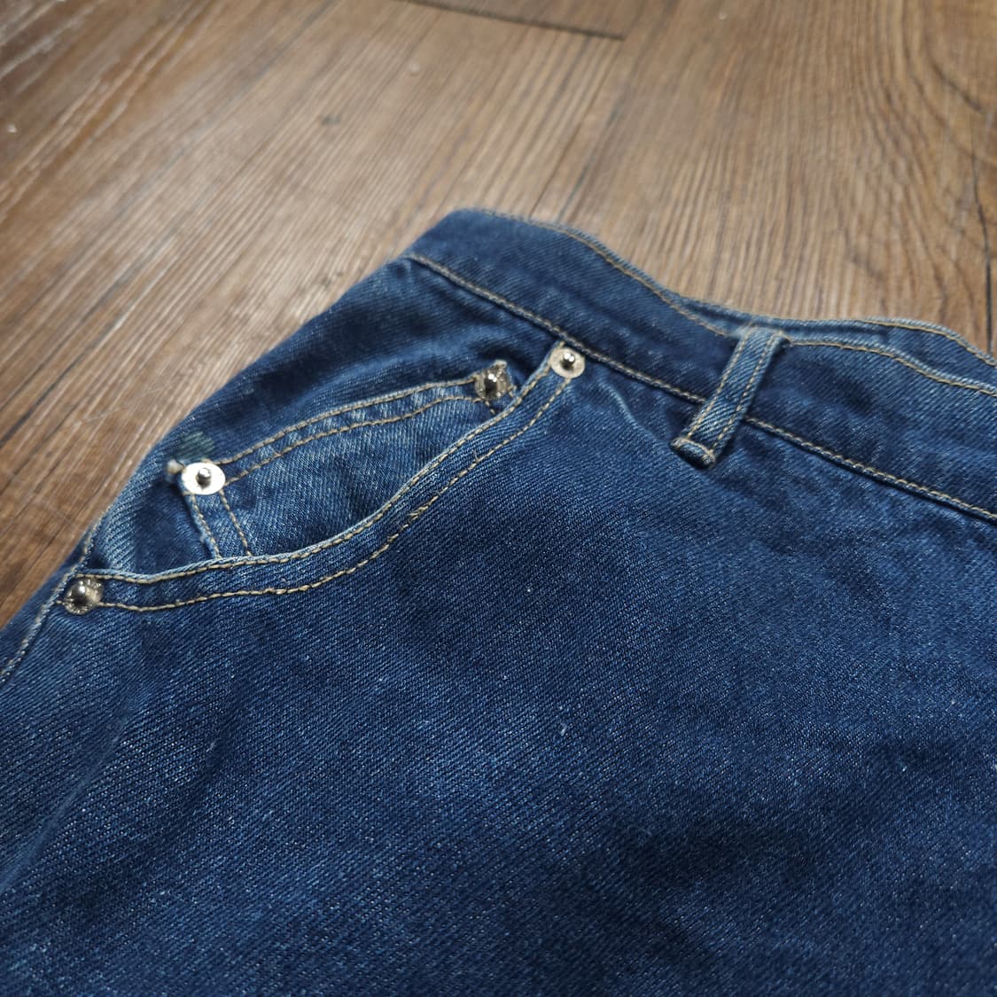 에비수 아카이브 백 자수 시그니처 데님 팬츠 상품이미지5