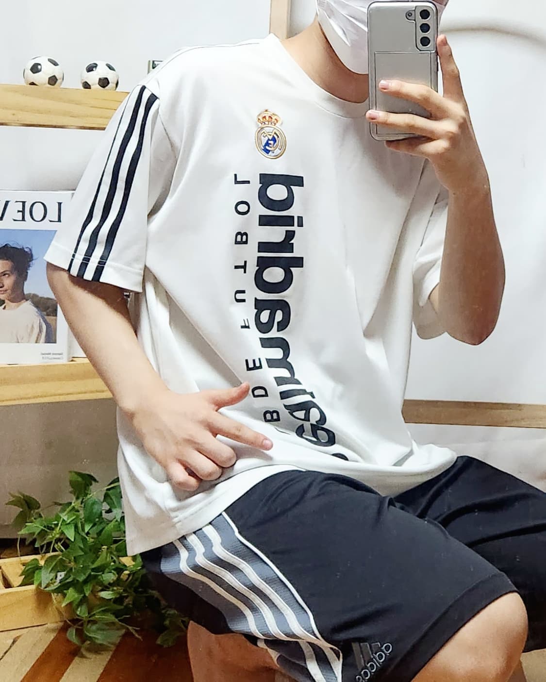 아디다스 레알마드리드 유니폼 반팔 티셔츠 블록코어 삼선 상품이미지4