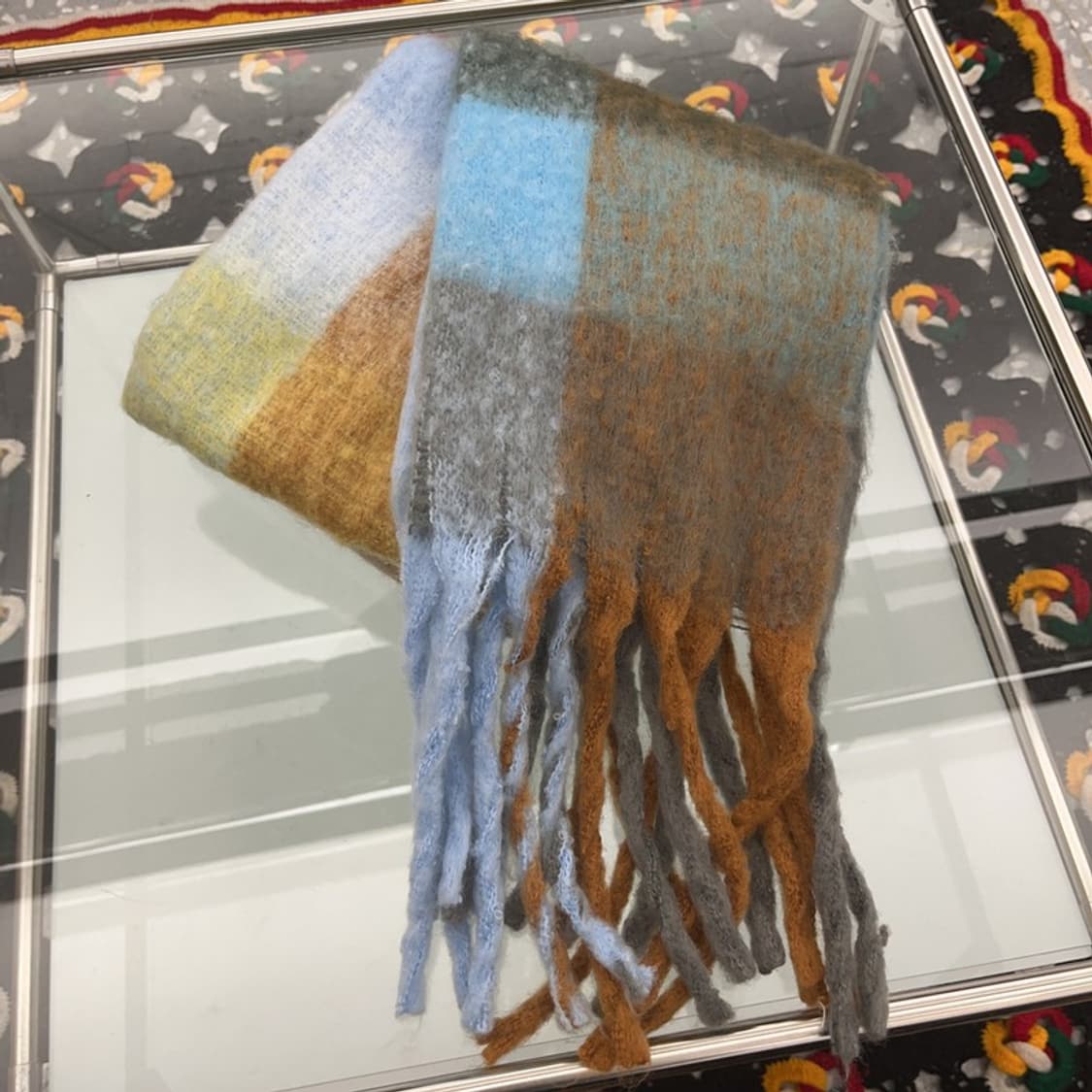 빈티지 폭닥 포근 컨트리 멀티컬러 체크 목도리 C07957 상품이미지3