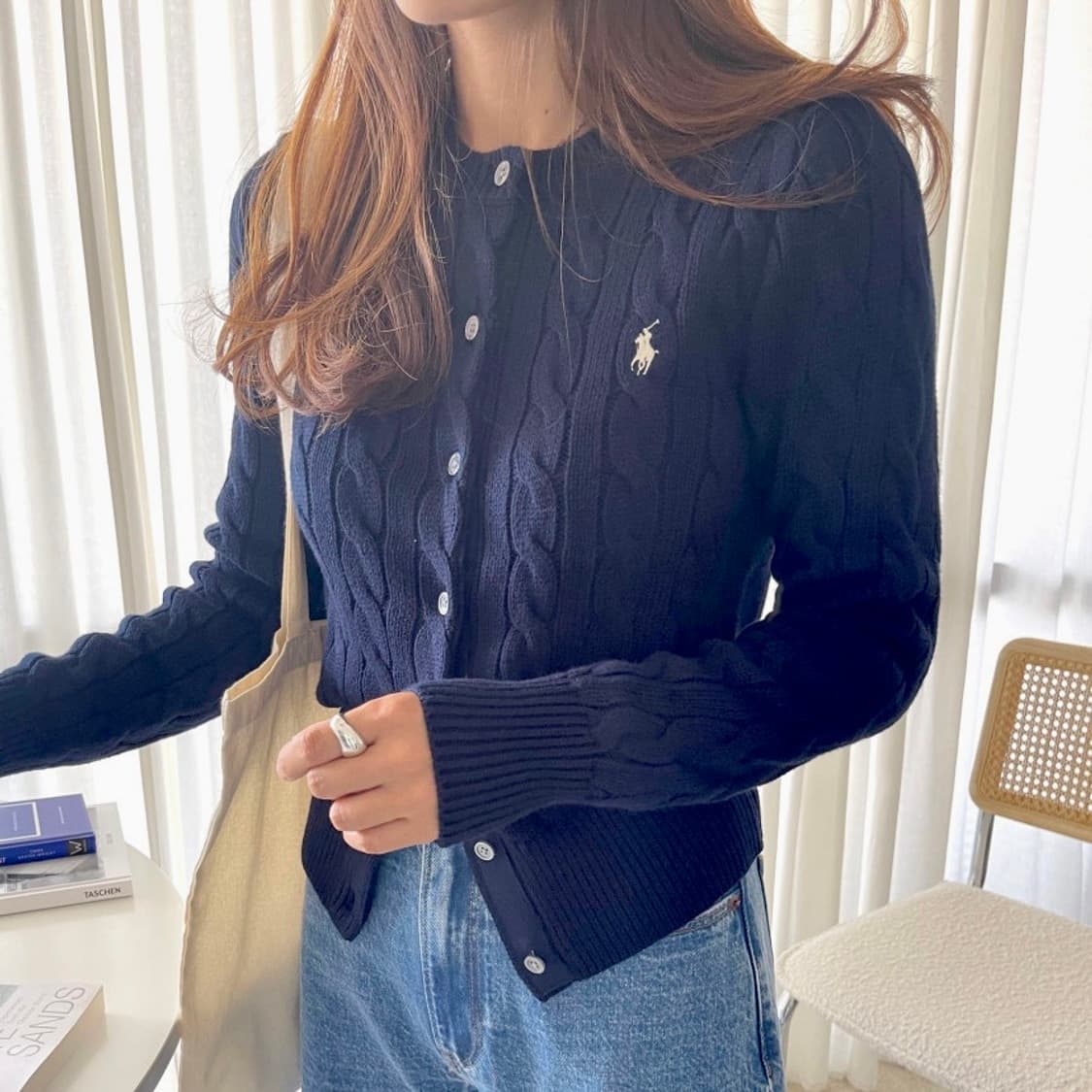 폴로 랄프로렌 니트 가디건 네이비 상품이미지1