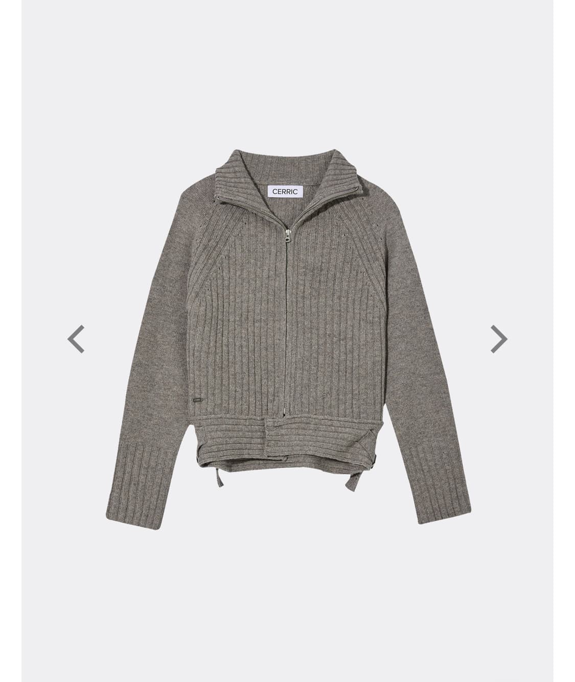 세릭 HEM BUTTON KNIT ZIP UP 브라운 상품이미지3