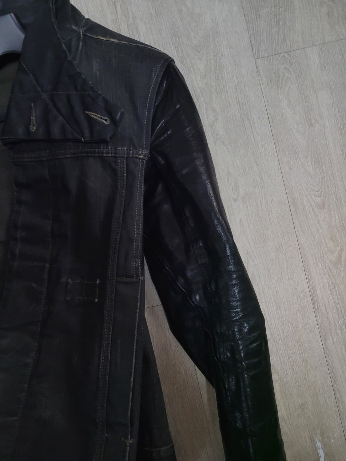 릭 오웬스 가죽 데님 자켓 상품이미지5