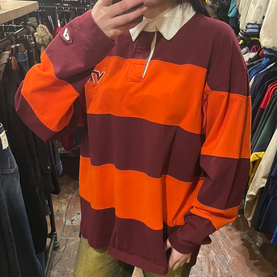 [HI] 빈티지 티셔츠 오렌지 레드 상품이미지4