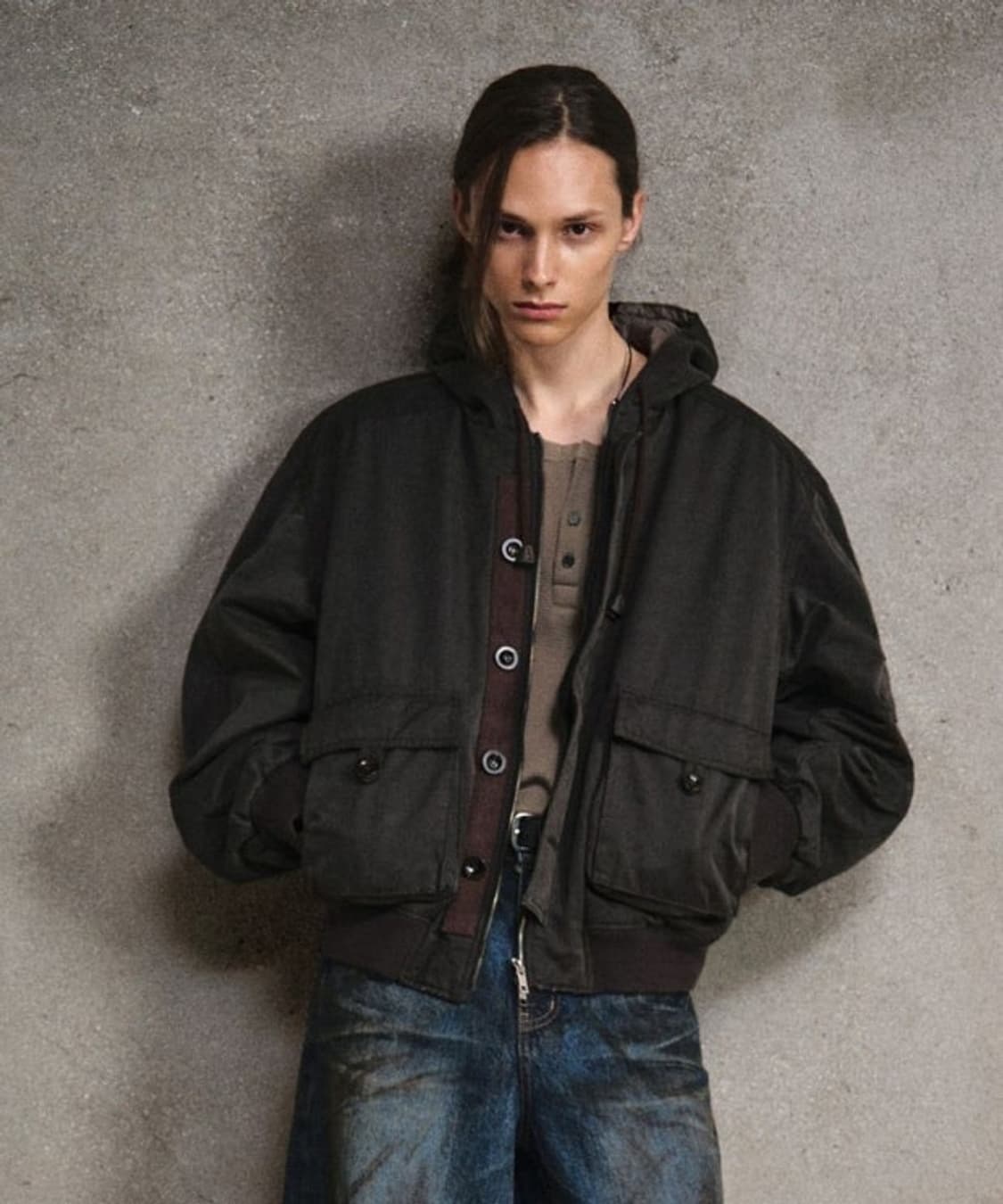 엘무드 디트로이트 후디자켓 다크브라운 상품이미지1