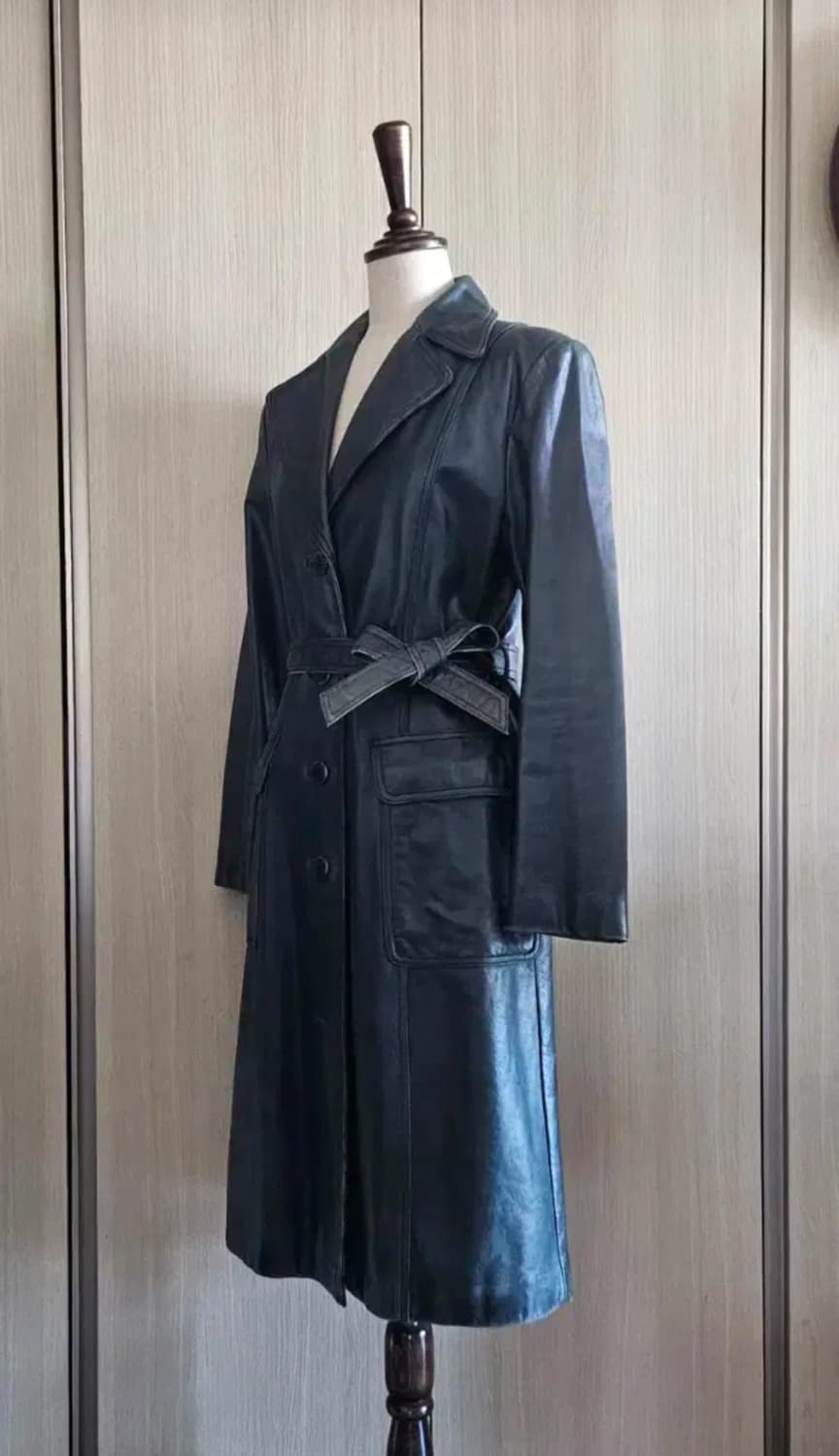 Vintage Genuine Leather Trench Coat(OTT) 상품이미지3