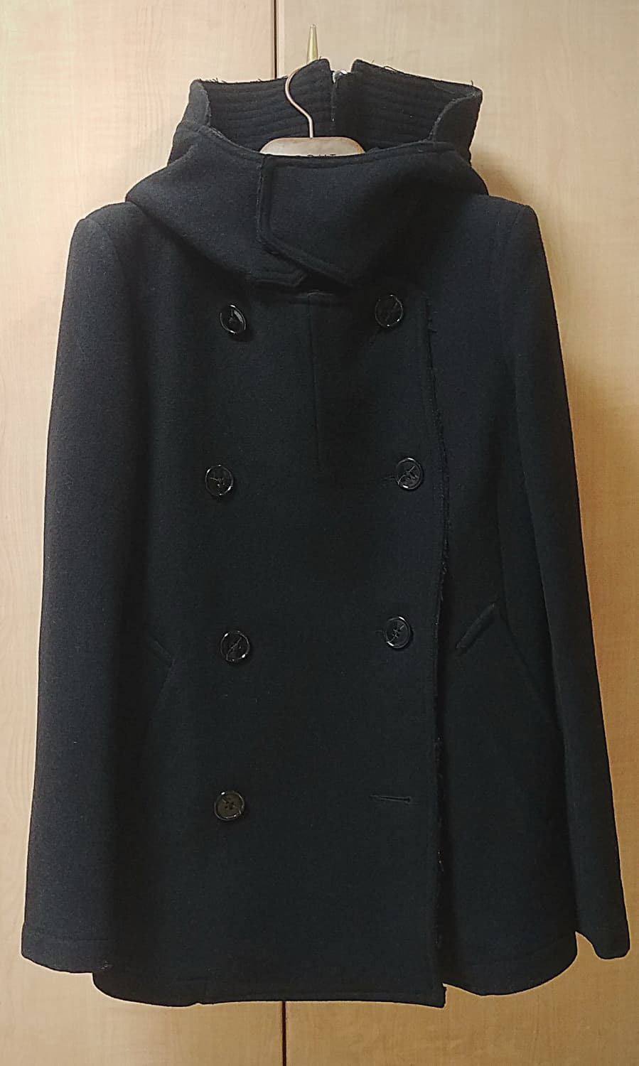 주카Zucca 더블 브레스티드 울 후드코드/ 딥네이비 상품이미지1