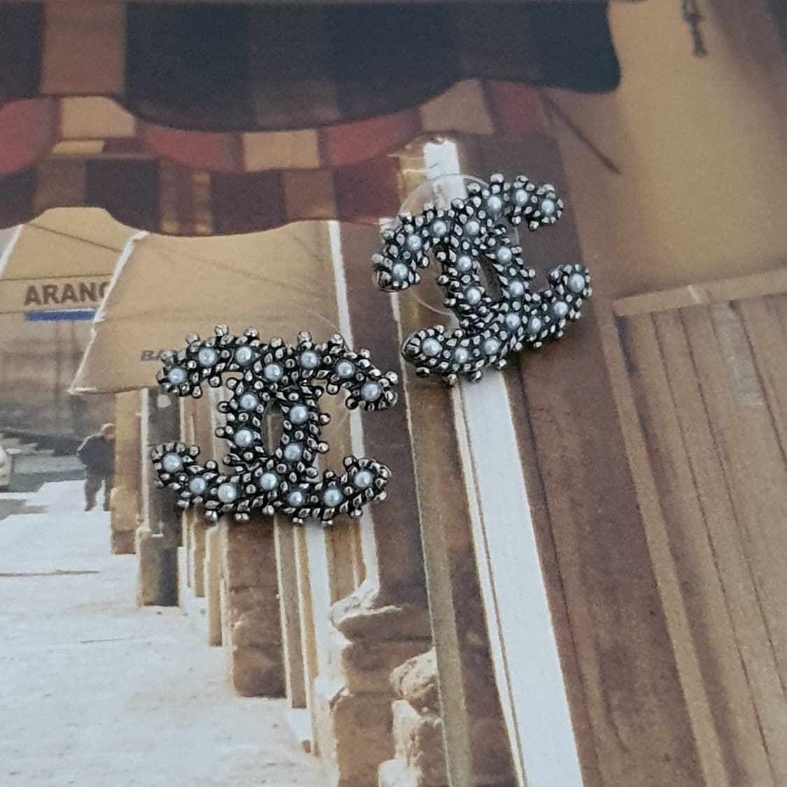 샤넬 빈티지 업사이클링 엔틱 CC귀걸이 상품이미지4