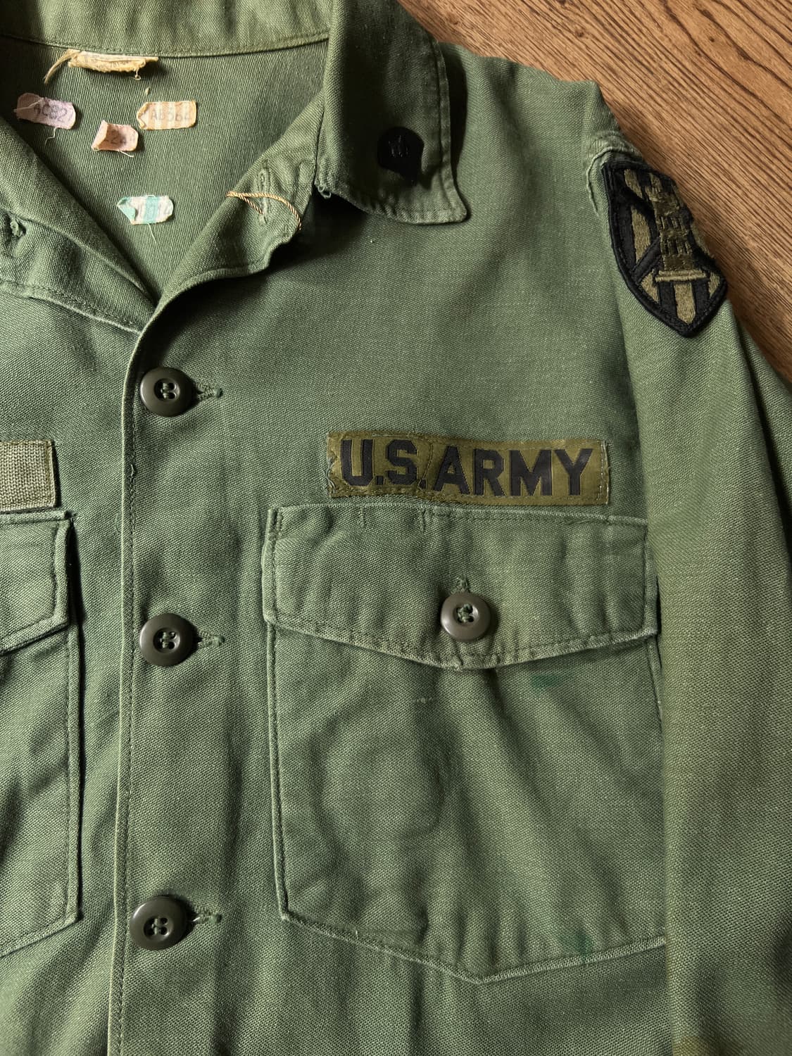 [M]60's 오리지널 U.S ARMY OG-107 더티워싱 셔츠 상품이미지3