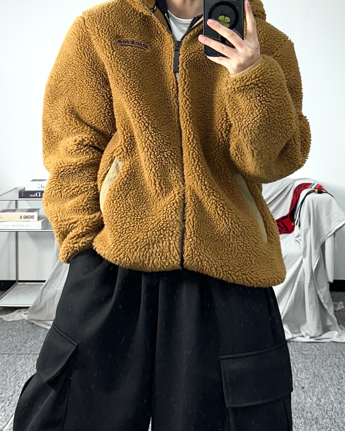 디키즈 브라운 뽀글이 플리스 자켓 XL 상품이미지3