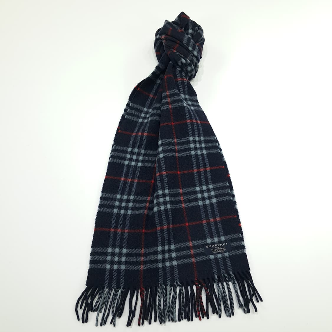 MX278 버버리 다크네이비 노바체크 램스울 목도리 머플러 상품이미지1
