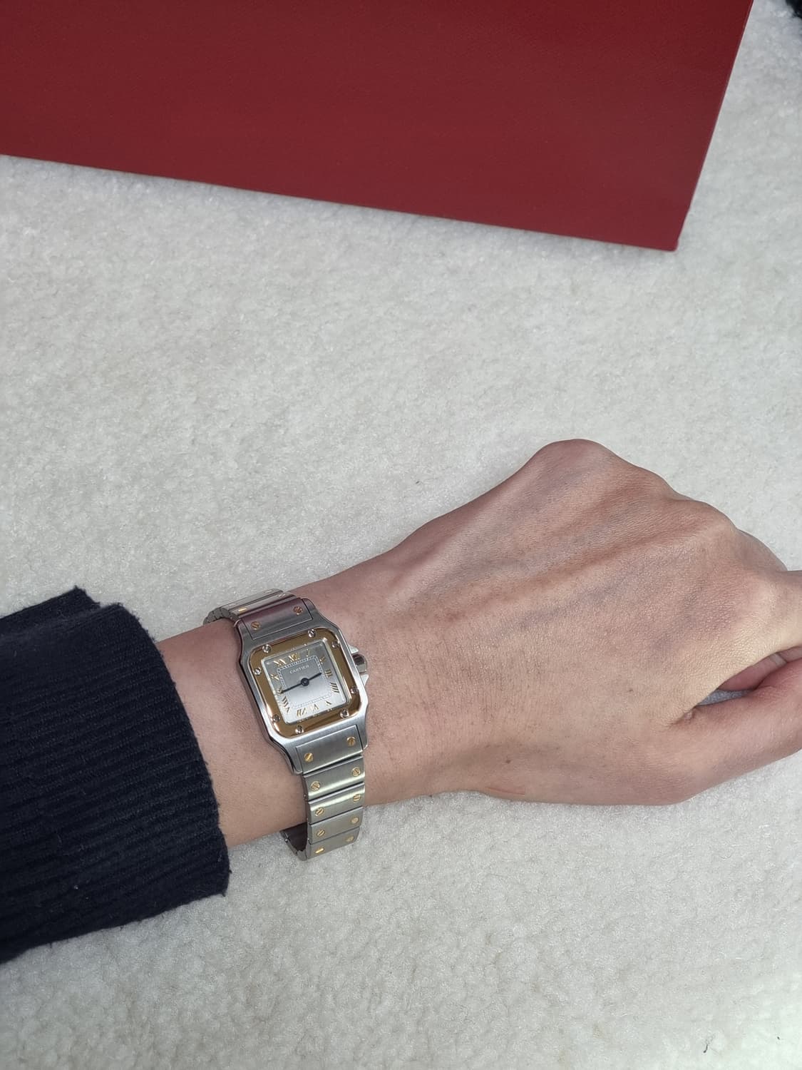 까르띠에 산토스 갈베 18K 콤비 로듐다이얼 쿼츠 스몰 여성시계 02년 상품이미지6