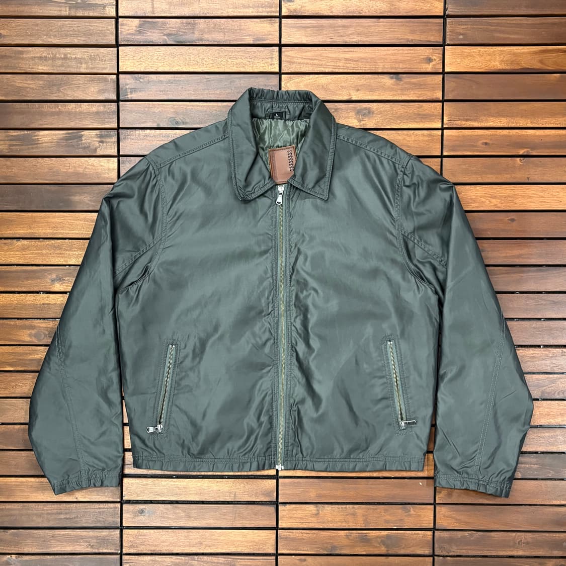 (L) 로버트 콤스톡 나일론 카키 자켓 상품이미지1