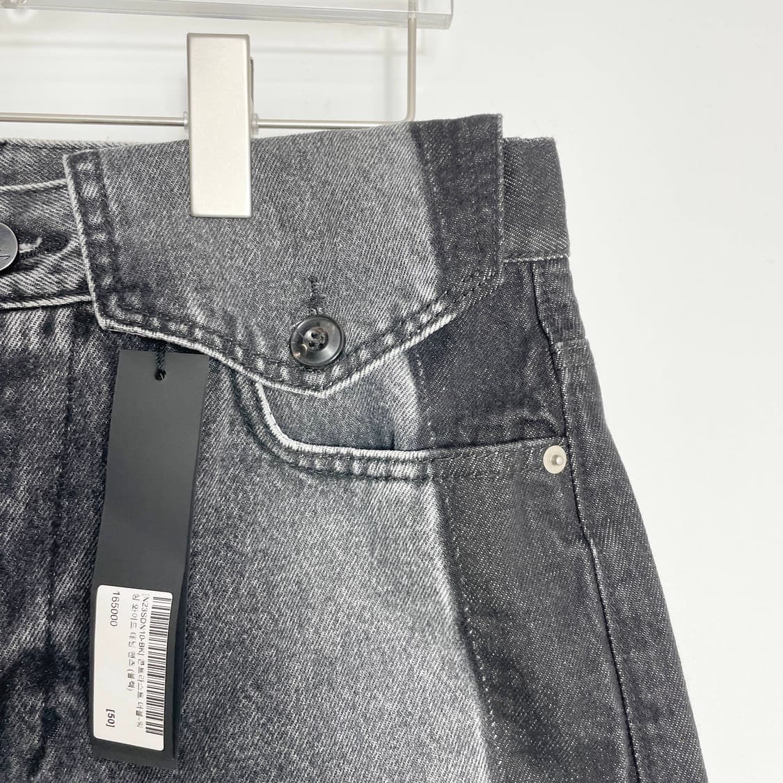 A2 노이어(Noirer) 새상품 콘트라스트 더블 워싱 와이드 데님 팬츠 상품이미지4