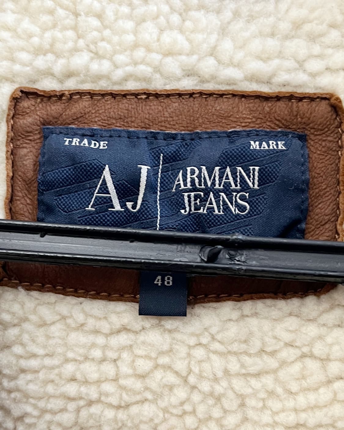 알마니 진스 00s 리얼 레더 봄버 자켓 브라운 상품이미지9