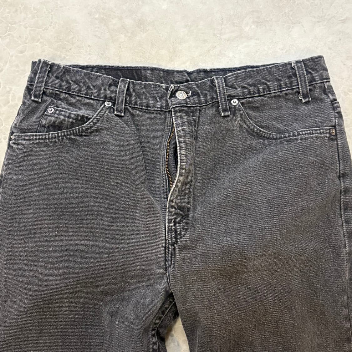 90s USA🇺🇸 리바이스 505 오렌지 탭 블랙 흑청 상품이미지2