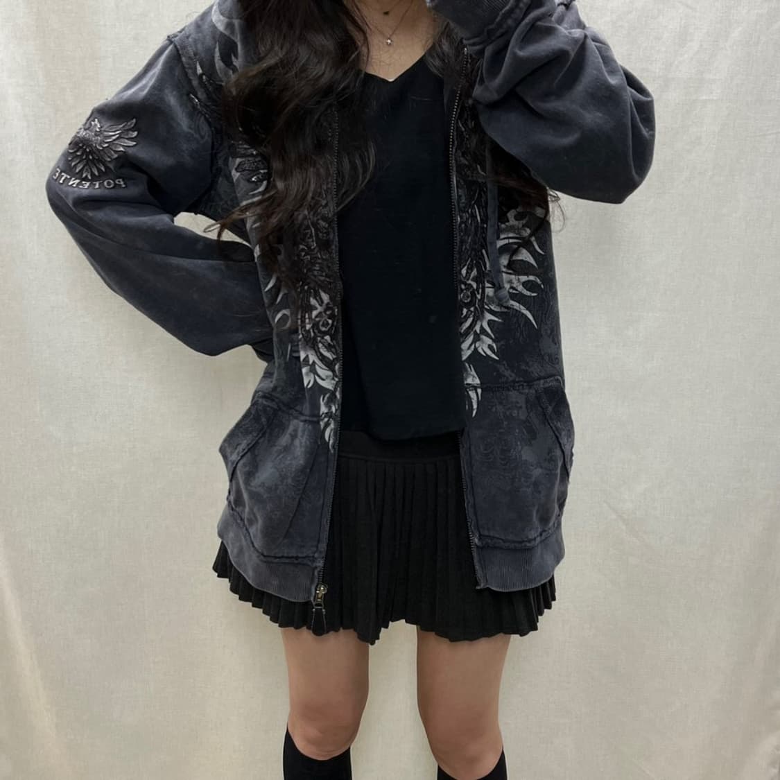 빈티지 프린팅 후드 집업/#3526 상품이미지2