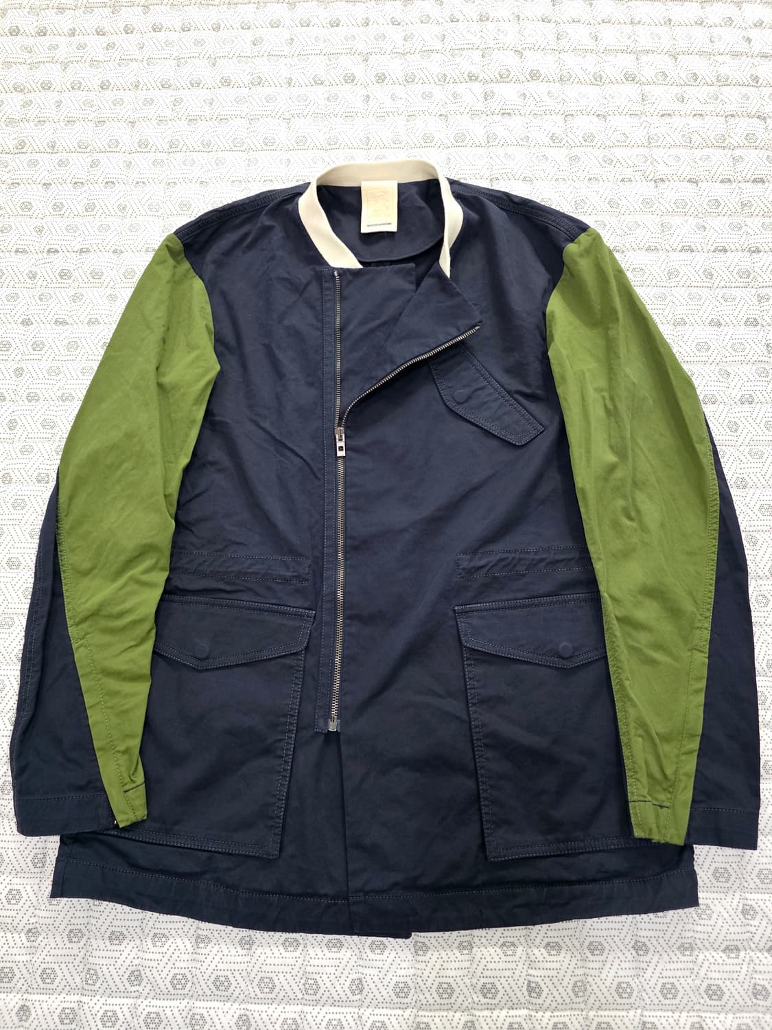 우영미 네이비/그린 배색 블루종 자켓 100 상품이미지2