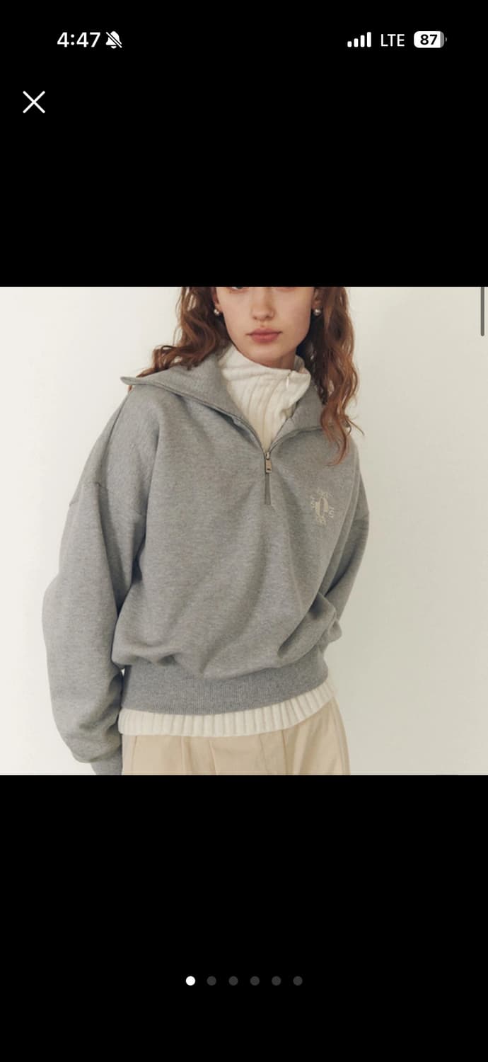 (새상품) 오스트카카 반집업 스웻셔츠 그레이 상품이미지1