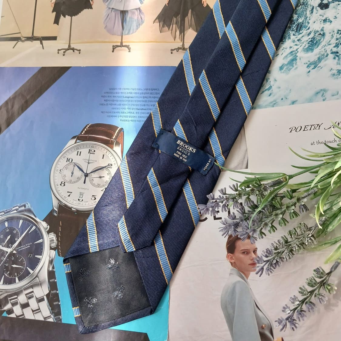 브룩스브라더스 실크 스트라이프 넥타이 9.6cm 새제품 A18979
 상품이미지4