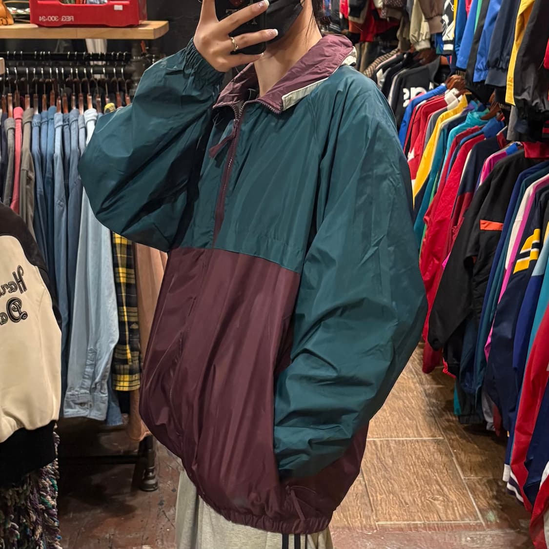 [HI] nike 바람막이 그린&버건디 상품이미지3